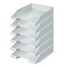 Ablagekorb HAN Klassik, für Format A4/C4, mit Beschriftungsfeld, stapelbar, B 255 x T 348 x H 65 mm, Kunststoff, lichtgrau, 6 Stück