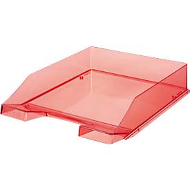 Ablagekorb HAN Klassik, für Format A4/C4, mit Beschriftungsfeld, stapelbar, B 255 x T 348 x H 65 mm, Kunststoff, rot/transparent, 6 Stück 