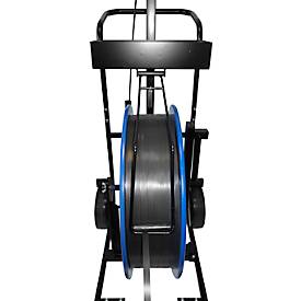 Abrollwagen BW-XL, für Kunststoffbänder aus PET & PP mit Kern-Ø 406 mm, B 800 x T 650 x H 2210 mm, Stahl