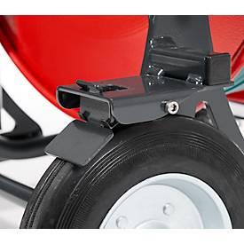 Abrollwagen Premium X, für Umreifungsbänder mit Kern-Ø 406 mm, 4 Räder, mit Radbremse & Einfädelungsstab, Stahl, rot-schwarz