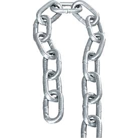 Absperrkette, ⌀ 6 mm x 10 m, für Innen- & Außenbereich, feuerverzinkter Stahl, hoher Korrosionsschutz, silber