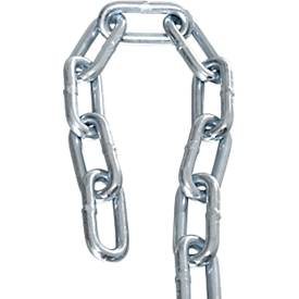 Absperrkette, ⌀ 8 mm x 10 m, für Innen- & Außenbereich, galvanisch verzinkt, rostfrei, silber