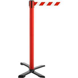 Absperrpfosten GLA 10, L 350 x B 350 x H 1000 mm, mit Kreuzfuß, Gurtauszug 4 m, diverse Farben
