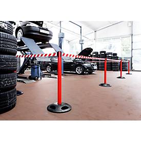 Absperrpfosten RS-Guidesystems GLA 25, rot, Gurt rot/weiß, 2 Stück