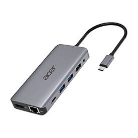 Acer 12-In-1 Type-C Adapter - Dockingstation - USB-C - 2 x HDMI, DP - 1GbE - für Chromebook 51X; Extensa 15; Predator He