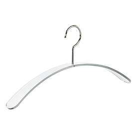 Acryl-Kleiderbügel Rudolf Weber KG Curve, Bügelstärke 6 mm, verchromter, drehbarer Haken, 4 Stück, transparent