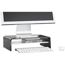 Acryl-Medienträger U-Form mit Boden, 350 x 230 x 100 mm, schwarz/weiß