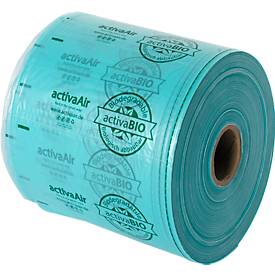 activaTec activaAir Bio-Luftkissenfolie BD2104, Maisstärke, 25 µm, Kissen 100×200 mm, je Rolle 500 m, grün