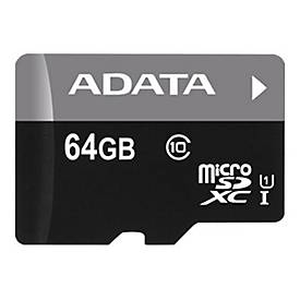 ADATA Premier - Flash-Speicherkarte (microSDXC-an-SD-Adapter inbegriffen) - 64 GB - UHS Class 1 / Class10 - microSDXC UH