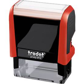 Adress-Stempel trodat® Printy 4912, Gehäusefarbe rot & Stempelabdruckfarbe schwarz