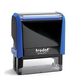 Adress-Stempel trodat® Printy 4913, Gehäusefarbe blau & Stempelabdruckfarbe schwarz