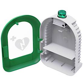 AED-Wandkasten MedX5, für den Innenbereich, mit akustischem und optischem Alarm, PVC, grün