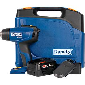 Akku-Heißluftgebläse-Set Rapid RX1000, LCD-Anzeige, Luftmengeneinstellung, bis 550°C, inkl. Bosch Akku