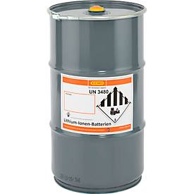 Akku-Sicherheitstonne CEMO, Stahl grau, Ø 382 x H 680 mm, 60 l, inkl. Puffer-/Füllmaterial ca. 30 Liter