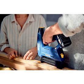 Akku-Tacker Rapid BTX553 Set, LCD-Anzeige, LED-Frontarbeitslicht, 6-stufige Eintreibkraft, inkl. Bosch Akku