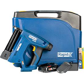 Akku-Tacker Rapid BTX606 Set, LCD-Anzeige, LED-Frontarbeitslicht, 6-stufige Eintreibkraft, inkl. Bosch Akku