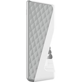 Akkuladegerät für Batterien, 2x o. 4x AA/AAA/C/D & 1x 9V, Ladezeit 4,5 h, USB-C (inkl. Kabel), 100-240 V, B 154 x T 49 x H 129 mm, weiß