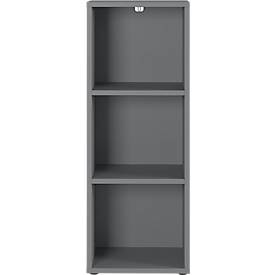 Aktenregal Aalborg, 2 verstellbare Einlegeböden, Möbelgleiter, Spanplatte melaminharzbeschichtet, B 450 x T 400 x H 1200 mm, graphit