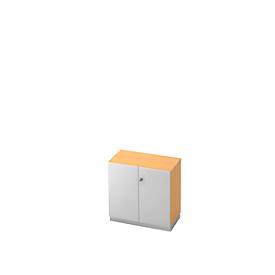 Aktenschrank, 2 OH, B 800 x T 420 mm, Buche-Dekor/silber
