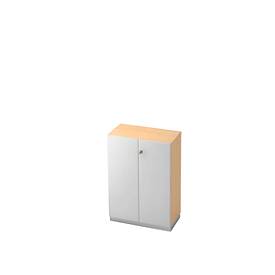 Aktenschrank, 3 OH, B 800 x T 420 mm, Ahorn-Dekor/silber
