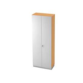 Aktenschrank 6 OH, B 800 x T 420 mm, Buche-Dekor/silber