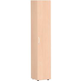 Aktenschrank, 6 Ordnerhöhen, 5 Böden, Tür rechts oder links, B 400 x T 400 x H 2160 mm, Buche