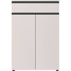 Aktenschrank Aalborg, 1 Schublade, 2 Türen, 2 Fachböden, Möbelgleiter, melaminharzbeschichtet, B 810 x T 400 x H 1200 mm, graphit