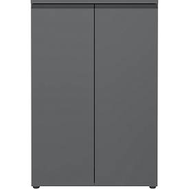 Aktenschrank Aalborg, 2 Türen, 2 Fachböden, Möbelgleiter, melaminharzbeschichtet, B 810 x T 400 x H 1200 mm, graphit
