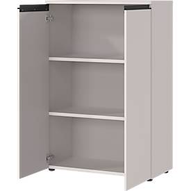 Aktenschrank Aalborg, 2 Türen, 2 Fachböden, Möbelgleiter, melaminharzbeschichtet, B 810 x T 400 x H 1200 mm, kaschmir