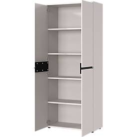 Aktenschrank Aalborg, 2 Türen, 4 Fachböden, Möbelgleiter, Spanplatte melaminharzbeschichtet, B 810 x T 400 x H 1970 mm, kaschmir