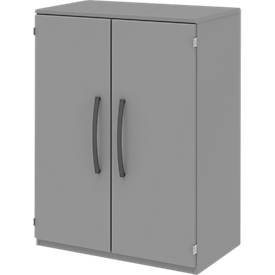 Aktenschrank BARI, 3 Ordnerhöhen, 2 Böden, B 819 x T 430 x H 1117 mm, mittelgrau/mittelgrau