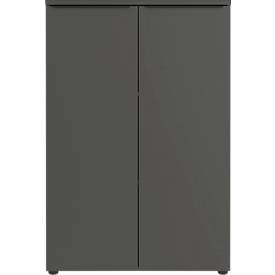Aktenschrank Porto, 2 Türen und 2 Einlegeböden, 3 OH, B 810 x T 400 x H 1200 mm, graphit