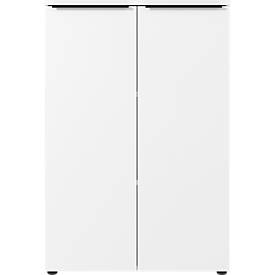 Aktenschrank Porto, 2 Türen und 2 Einlegeböden, 3 OH, B 810 x T 400 x H 1200 mm, weiß