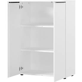 Aktenschrank Porto, 2 Türen und 2 Einlegeböden, 3 OH, B 810 x T 400 x H 1200 mm, weiß
