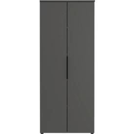 Aktenschrank Porto, 4 Türen und 2 Einlegeböden, 5 OH, B 810 x T 400 x H 1970 mm, graphit