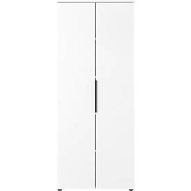 Aktenschrank Porto, 4 Türen und 2 Einlegeböden, 5 OH, B 810 x T 400 x H 1970 mm, weiß