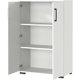 Aktenschrank Profi 2.0, 2 Einlegeböden, 3 OH, B 800 x T 400 x H 1230 mm, lichtgrau