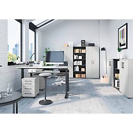 Aktenschrank Profi 2.0, 4 Einlegeböden, 5 OH, B 800 x T 400 x H 2000 mm, lichtgrau