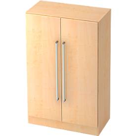 Aktenschrank TARVIS, mit Griff ohne Schloss, 3 Ordnerhöhen, B 800 x T 420 x H 1270 mm, Ahorn-Dekor