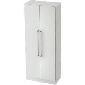 Aktenschrank TARVIS, mit Griff ohne Schloss, 5 Ordnerhöhen, B 800 x T 420 x H 2004 mm, lichtgrau