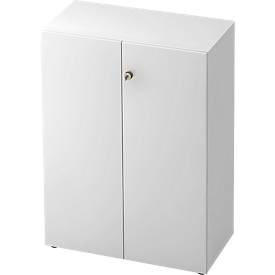 Aktenschrank TOPAS LINE, 3 Ordnerhöhen, Türen abschließbar, weiß/weiß