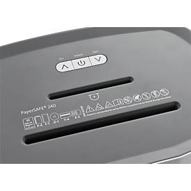 Aktenvernichter Dahle PaperSAFE® 240, Partikelschnitt 4 x 12 mm, P-4, 25 l, 1-10 Blatt Schnittleistung, mit Rollen, grau