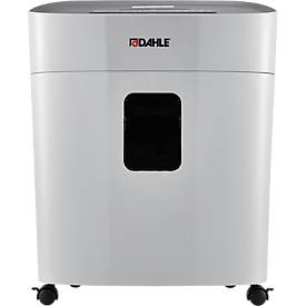 Aktenvernichter Dahle PaperSAFE® 380, Partikelschnitt 4 x 12 mm, P-4, 25 l, 1-15 Blatt Schnittleistung, mit Rollen, grau