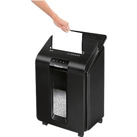 Aktenvernichter Fellowes® AutoMax 100M, Vollautomatik, Mini-Partikelschnitt 4 x 10 mm, P-4, 23 l, 9-100 Blatt Schnittleistung, schwarz