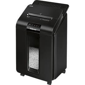 Aktenvernichter Fellowes® AutoMax 100M, Vollautomatik, Mini-Partikelschnitt 4 x 10 mm, P-4, 23 l, 9-100 Blatt Schnittleistung, schwarz