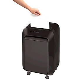 Aktenvernichter Fellowes® Microshred LX 211, Mikropartikelschnitt 2 x 12 mm, P-5, 23 l, 15 Blatt Schnittleistung, mit Rollen, schwarz