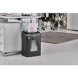 Aktenvernichter Fellowes Powershred® 12C Cross Cut, Partikelschnitt, P-4, Auffangbehälter, schwarz