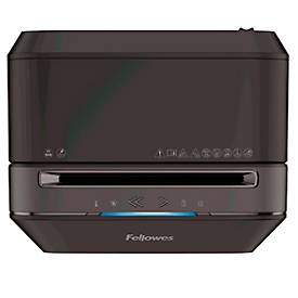 Aktenvernichter Fellowes® Powershred LX 210, Partikelschnitt 4 x 12 mm, P-4, 23 l, 16 Blatt Schnittleistung, mit Rollen, schwarz