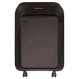 Aktenvernichter Fellowes® Powershred LX 210, Partikelschnitt 4 x 12 mm, P-4, 23 l, 16 Blatt Schnittleistung, mit Rollen, schwarz