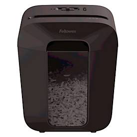 Aktenvernichter Fellowes® Powershred LX 45, Partikelschnitt 4 x 37 mm, P-4, 17 l, 8 Blatt Schnittleistung, schwarz